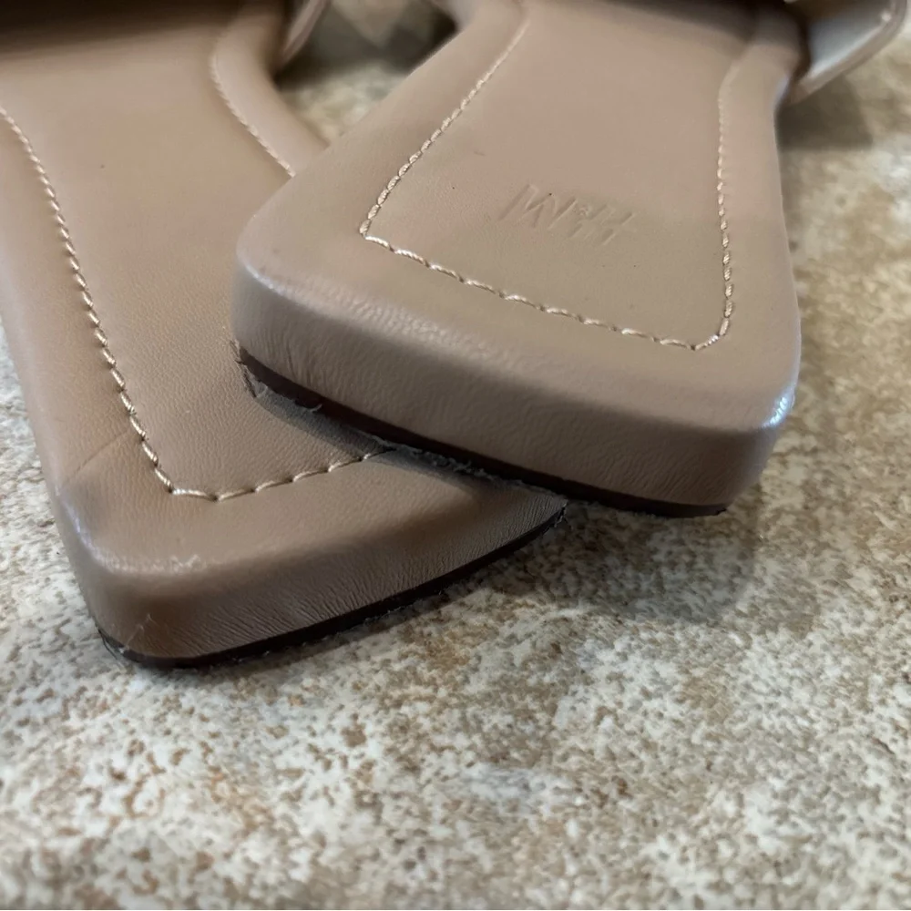 H&M Blush Tan Wide Strap Slide minimalist Sandals